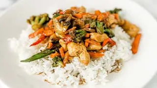 Chicken stir fry recipe on Blackstone griddle