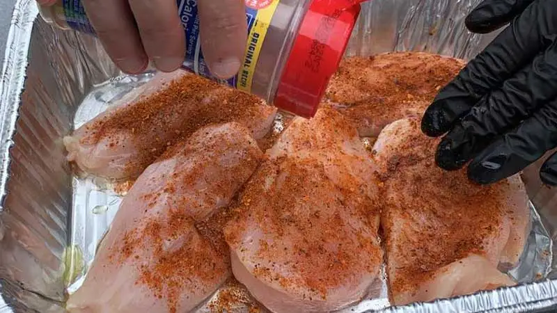 Smoked chicken breast in electric smoker