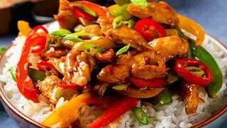 Stir fry chicken rice bowl recipe