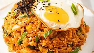 Kimchi fried rice recipe with chicken