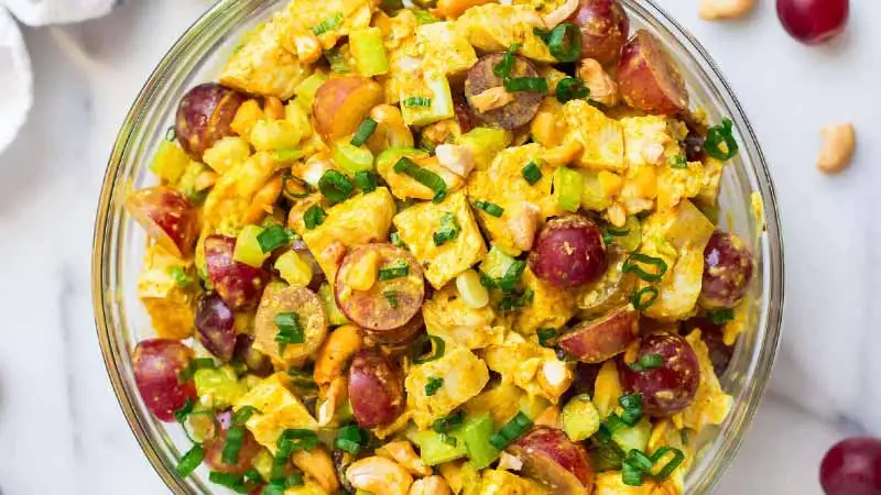 Curry chicken salad with grapes recipe