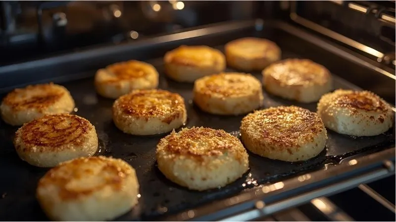 Lightly spray or drizzle the tops with cooking spray or olive oil. This is the secret to achieving that golden, crunchy exterior without deep-frying. Pop them in the oven for 20 minutes.